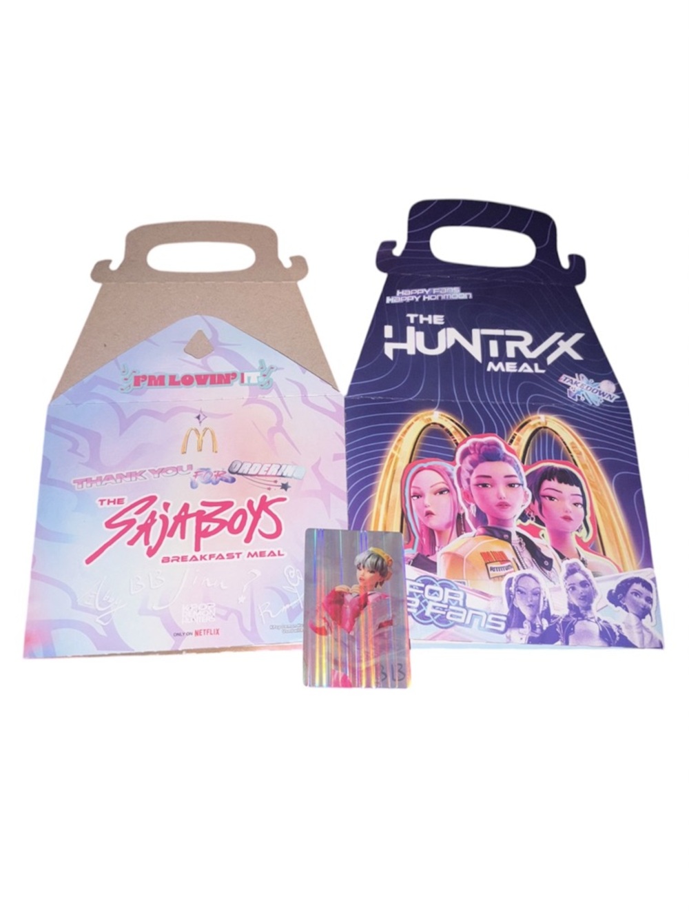 McDonald's The Saja Boys Meal Box & Holographic Baby Saja Bomi (BB) Card
